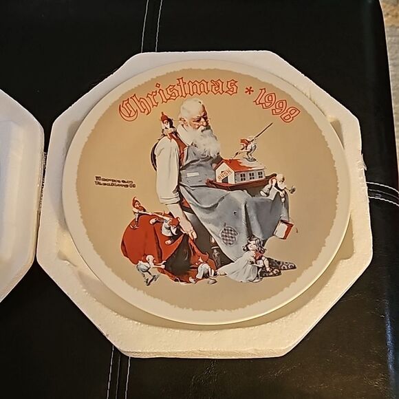Vintage 1998 Collectable Norman Rockwell Christmas Plate, Excellent Condition - Picture 1 of 3